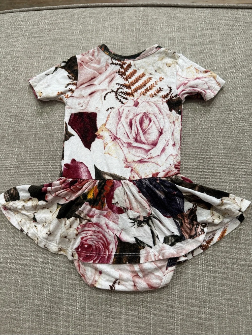 Posh Peanut Black Rose Flutter Bodysuit Dress